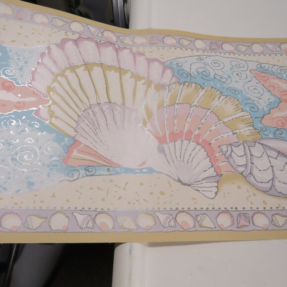 "Sea Mist" Sea Shells Wallpaper Border (2) Rolls #2 - Picture 3 of 10